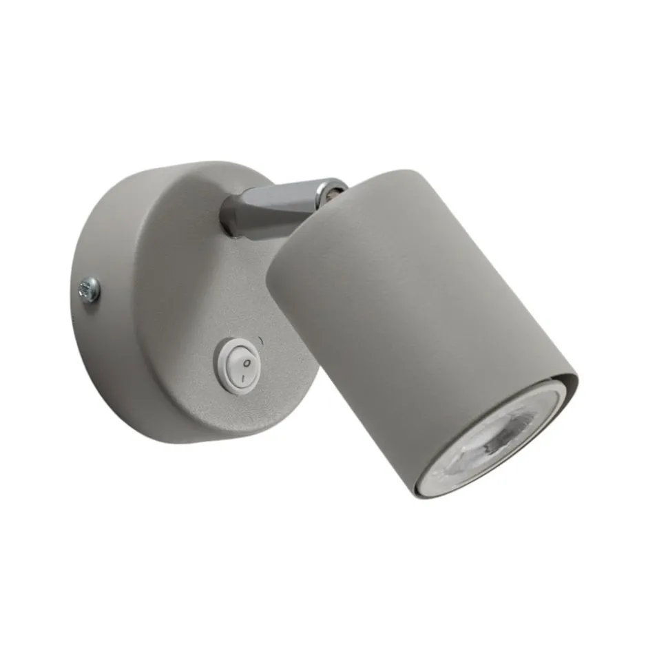 Wandspot Fun, grijs, 14 cm hoog, verstelbaar, GU10