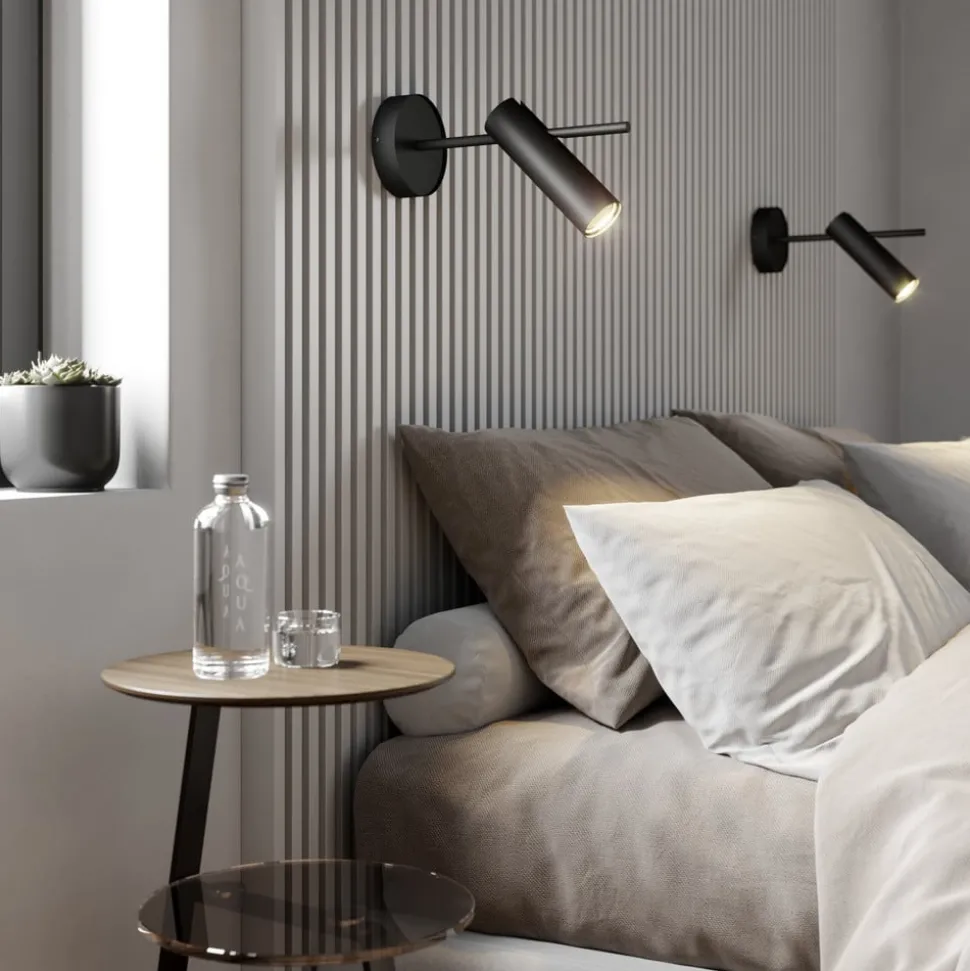 Wandspot Leda 1, 1-lamp, zwart