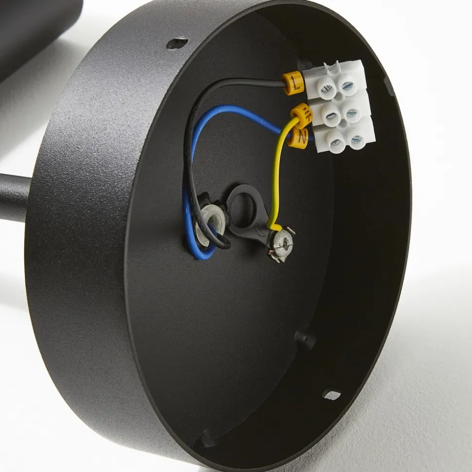 Wandspot Leda 1, 1-lamp, zwart