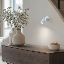 Wandspot Livia, blauw, 13 cm, metaal, verstelbaar, GU10