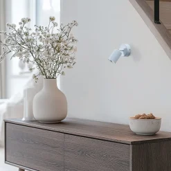 Wandspot Livia, blauw, 13 cm, metaal, verstelbaar, GU10