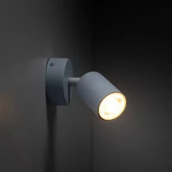 Wandspot Livia, blauw, 13 cm, metaal, verstelbaar, GU10