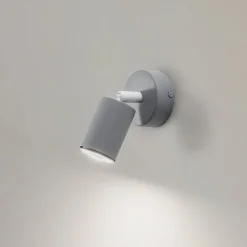 Wandspot Livia, grijs, 13 cm, metaal, verstelbaar, GU10