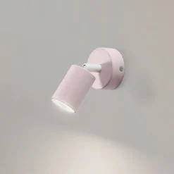 Wandspot Livia, roze, 13 cm, metaal, verstelbaar, GU10
