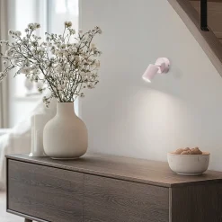 Wandspot Livia, roze, 13 cm, metaal, verstelbaar, GU10