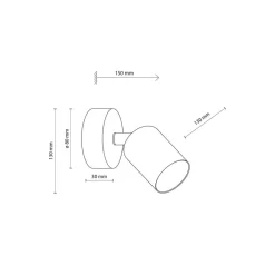 Wandspot Livia, roze, 13 cm, metaal, verstelbaar, GU10