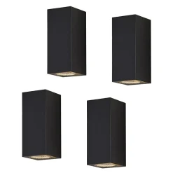 Wandspot Lucande Lavina, 17 cm, antraciet, 2-lamps, 4 stuks