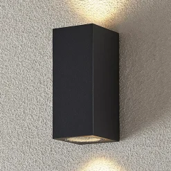 Wandspot Lucande Lavina, 17 cm, antraciet, 2-lamps, 4 stuks