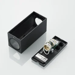 Wandspot Lucande Lavina, 17 cm, antraciet, 2-lamps, 4 stuks