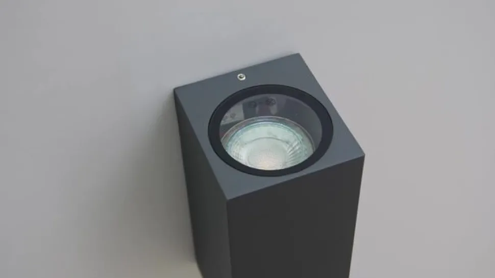 Wandspot Lucande Lavina, 17 cm, antraciet, GU10, 2-lamps.