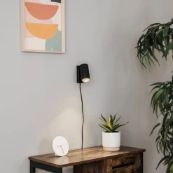 Wandspot Mono I met stekker zwart