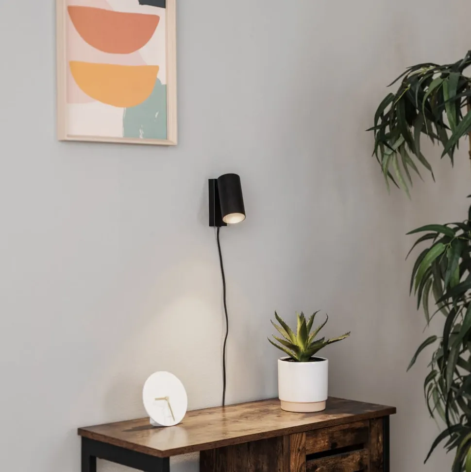 Wandspot Mono I met stekker zwart