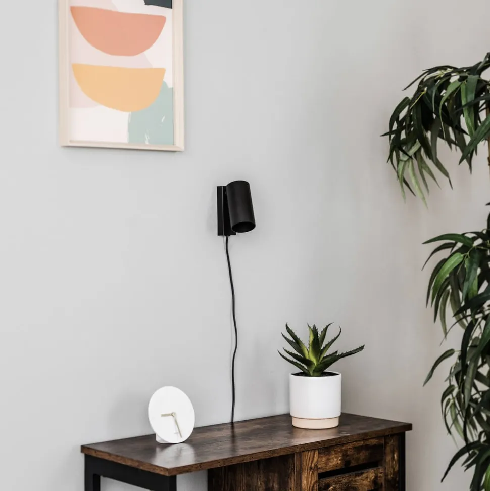 Wandspot Mono I met stekker zwart