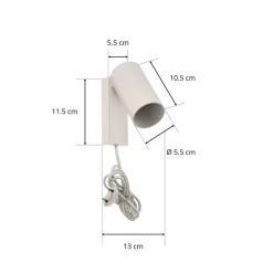 Wandspot Mono I met stekker wit