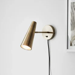 Wandspot Peak, 1-lamp, messing antiek