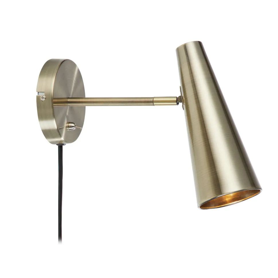 Wandspot Peak, 1-lamp, messing antiek