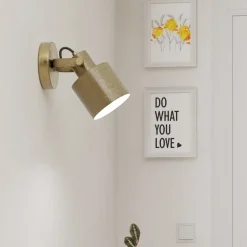 Wandspot Southery, 1-lamp, crème-goud geborsteld