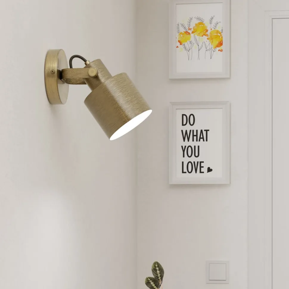 Wandspot Southery, 1-lamp, crème-goud geborsteld