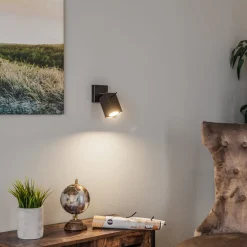 Wandspot Square, zwart, 1-lamp