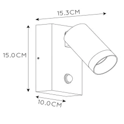 Wandspot Taylor Sensor, 1-lamp wit
