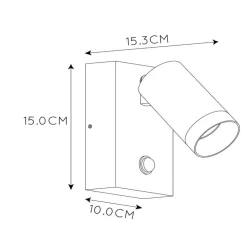Wandspot Taylor Sensor, 1-lamp zwart
