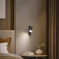 Wandspot Top, verstelbaar, schakelaar, bruin, 1-lamp