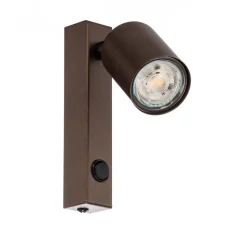 Wandspot Top, verstelbaar, schakelaar, bruin, 1-lamp