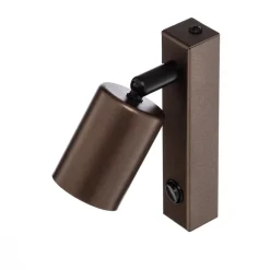 Wandspot Top, verstelbaar, schakelaar, bruin, 1-lamp