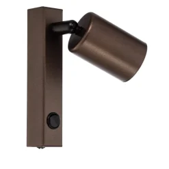 Wandspot Top, verstelbaar, schakelaar, bruin, 1-lamp