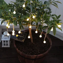 Warmwitte LED-lichtketting op zonne-energie Balls