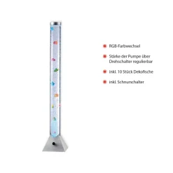 Waterzuil Ava met LEDs en vissen, hoogte 120 cm