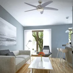 Westinghouse Bendan ventilator met licht, zilver