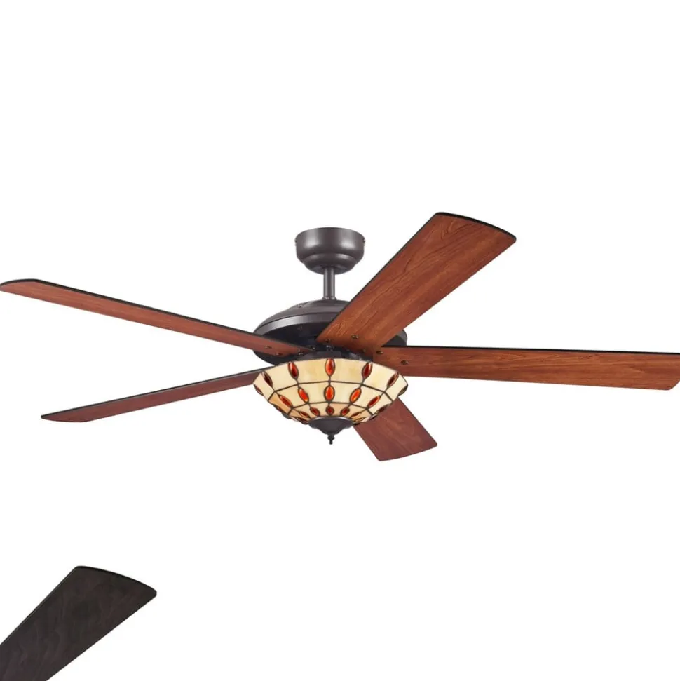 Westinghouse Comet T - Ventilator met Tiffany glas