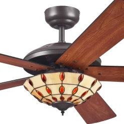 Westinghouse Comet T - Ventilator met Tiffany glas