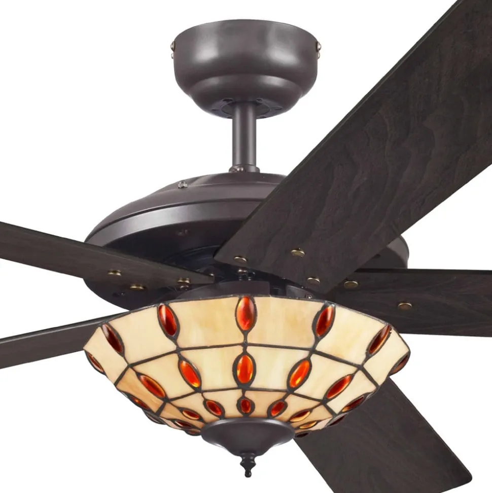 Westinghouse Comet T - Ventilator met Tiffany glas