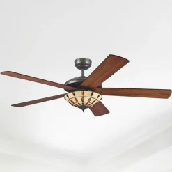 Westinghouse Comet T - Ventilator met Tiffany glas