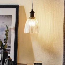 Westinghouse hanglamp 6338540, gegolfd glas