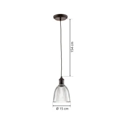 Westinghouse hanglamp 6338540, gegolfd glas