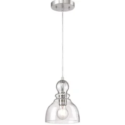 Westinghouse hanglamp Fiona, geborsteld nikkel, Ø 18 cm