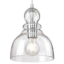 Westinghouse hanglamp Fiona, geborsteld nikkel, Ø 18 cm