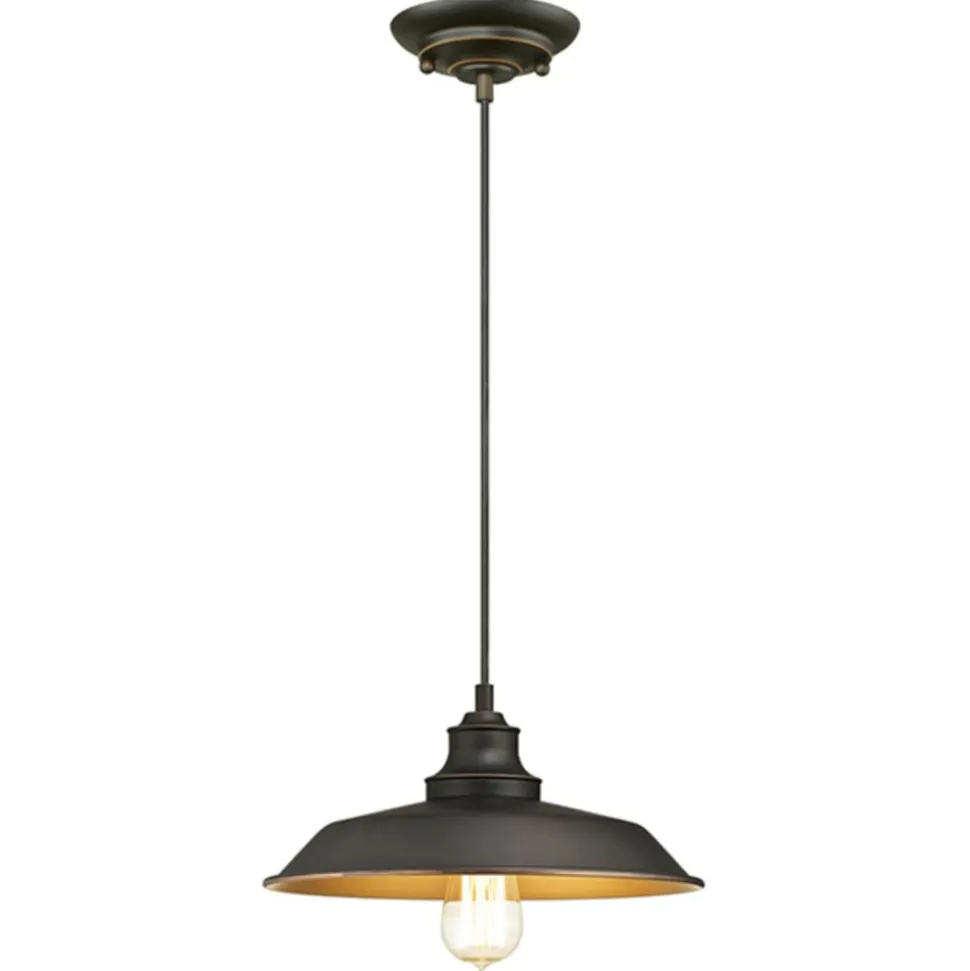 Westinghouse hanglamp Iron Hill, zwart, 1-lamps