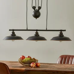 Westinghouse hanglamp Iron Hill, zwart, 3-lamps