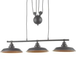 Westinghouse hanglamp Iron Hill, zwart, 3-lamps