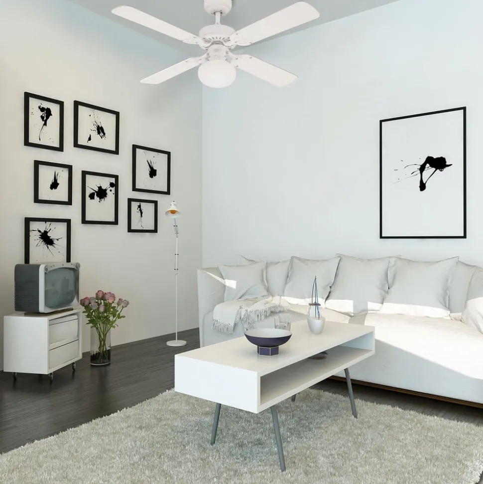 Westinghouse Vegas ventilator licht wit/dennenhout