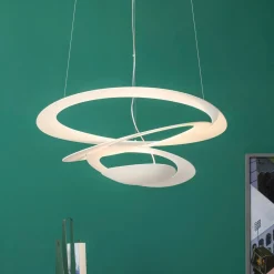 Witte design hanglamp Pirce, 67x69 cm