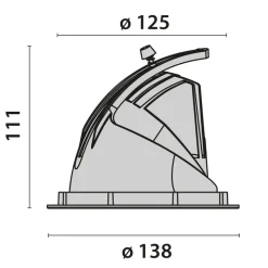Witte inbouwlamp EB433 LED Flood reflector 3000K