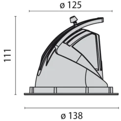 Witte inbouwlamp EB433 LED Flood reflector 3000K