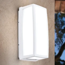 Witte LED buitenwandverlichting Bob, IP54