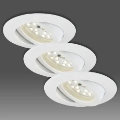 Witte LED inbouwspot in een set van 3 - draaibaar.