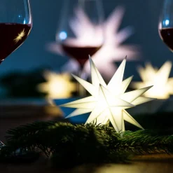 Witte, 18-puntige ster 12 cm